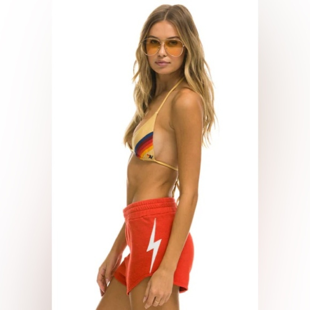 RARE Aviator Nation Bolt Stitch Lounge Shorts NWT Red M